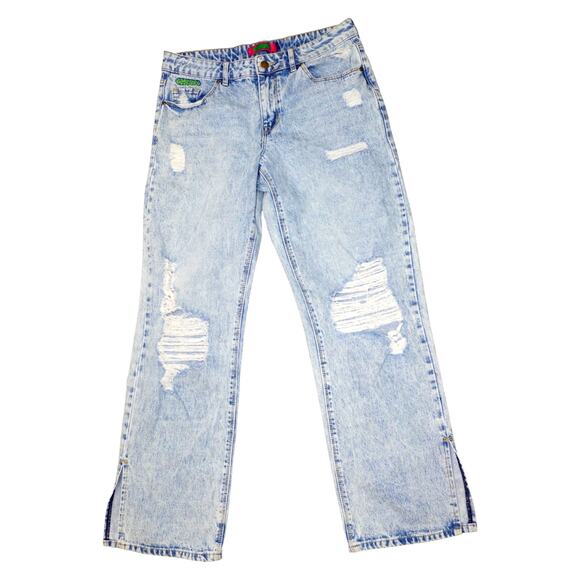 Empyre Acid Wash Distressed Jeans Size 5 Y2K Grunge Skater Baggy Denim - Picture 7 of 10